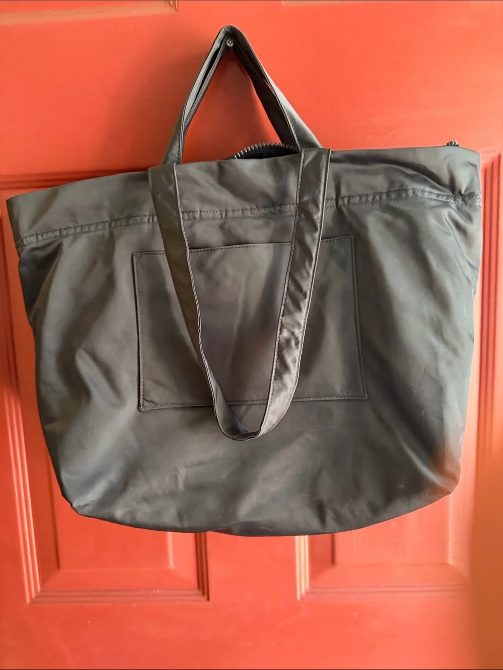 Madewell MWL GREY  Nylon Tote with Front Zip Pocket